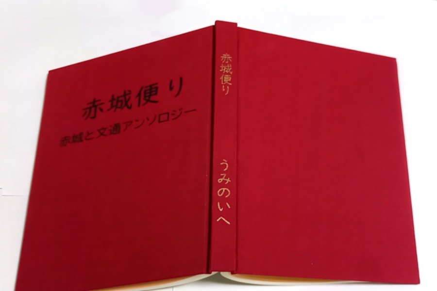 背表紙はゴールドの箔押し。本棚に置いてあれば、つい手に取って読み始めてしまうでしょう。